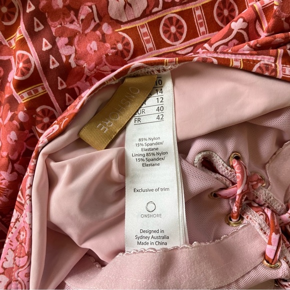 NWT Woman’s On Shore 1 Piece Floral Tummy Control Swimsuit in Coral (10) - Picture 8 of 9